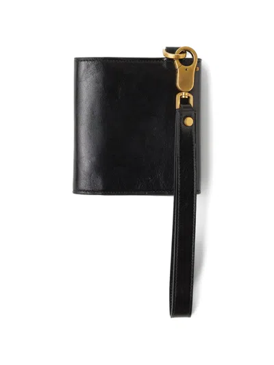 Versace Medallion Strap Wallet In Black