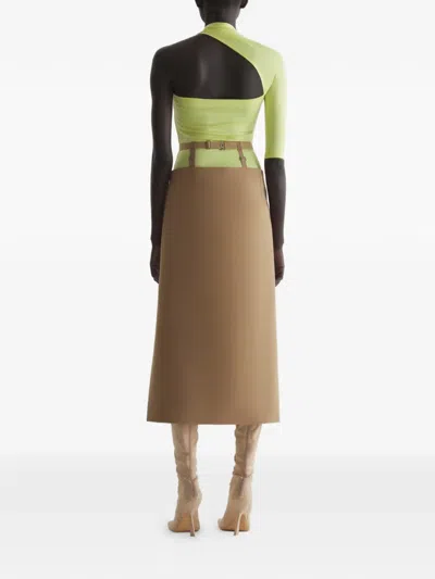 Mugler Draped Loop T-shirt In Yellow