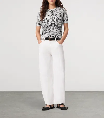 Allsaints Womens Canter Ecru Wh Anouk Slim Wool-knit T-shirt In Multi