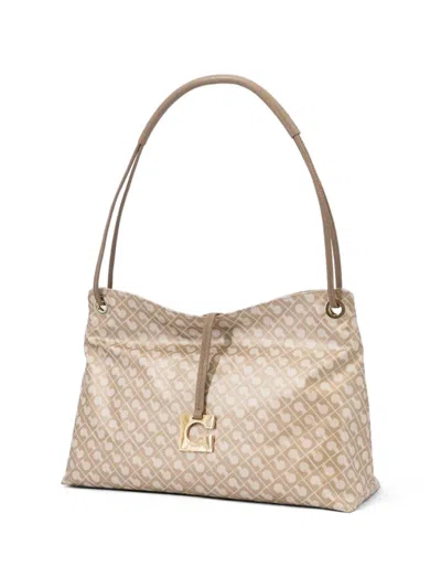 Gherardini Medium Patterned Shoulder Bag In Neutral