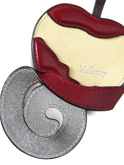 Mulberry Peeling Fruit Apple-charm Keyring In Neutral