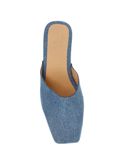 Ganni Studded Mules In Blue