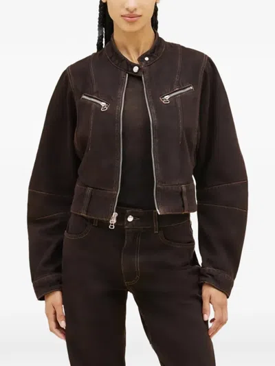 Eckhaus Latta Welt-pockets Bomber Jacket In Brown