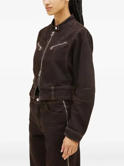 Eckhaus Latta Welt-pockets Bomber Jacket In Brown