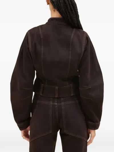Eckhaus Latta Welt-pockets Bomber Jacket In Brown