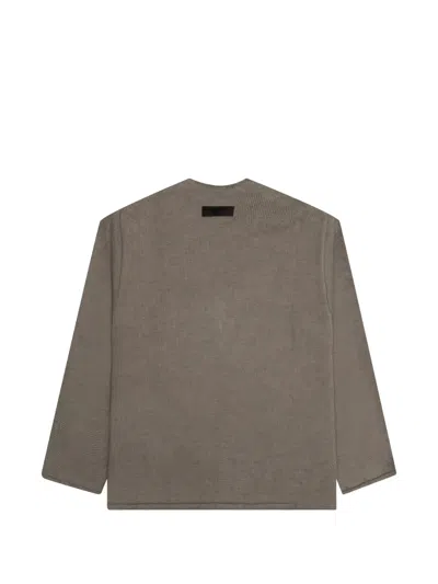 Essentials Raw-edge E-letter Sweater In Gray