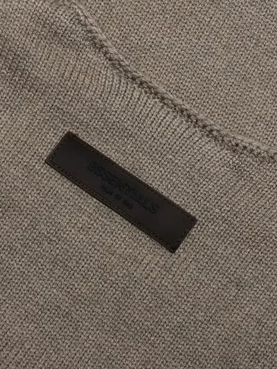 Essentials Raw-edge E-letter Sweater In Gray
