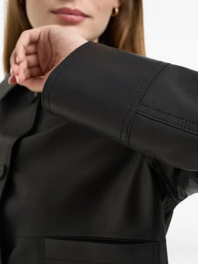 Sword 6.6.44 Button Leather Coat In Blue