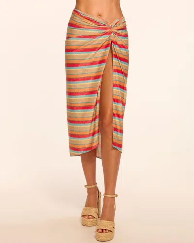 Ramy Brook Metallic Stripe Tie Waist Cover-up Skirt In Multi