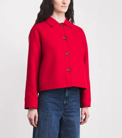 Barbour Wool-blend Amanda Overshirt In Red
