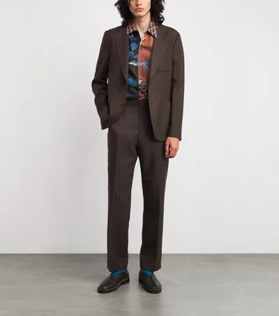 Paul Smith Wool Patch-pocket Blazer In Brown