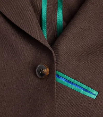 Paul Smith Wool Patch-pocket Blazer In Brown