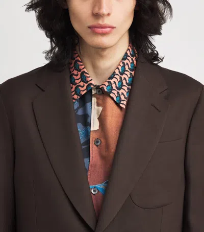 Paul Smith Wool Patch-pocket Blazer In Brown