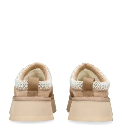 Ugg Tazz Beige Sabot With Embossed Logo In Suede Woman In Multi