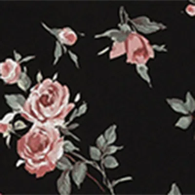 Dolce & Gabbana Women Black Dress With Round Neckline And All-over Floral Motif In Silk Blend Woman