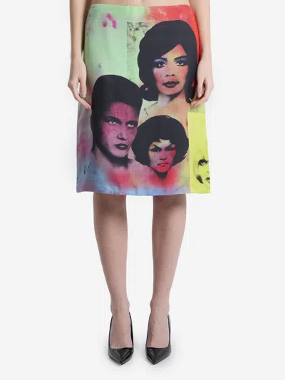 Versace Printed Silk Twill Pencil Skirt In Animal Print