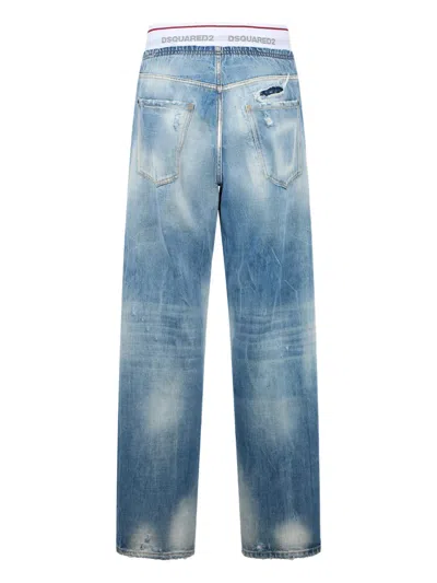 Dsquared2 Distressed Jeans In Blue