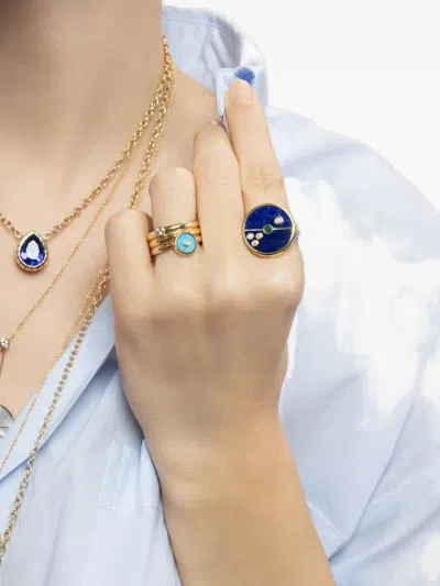 Retrouvai Compass Multi-stone Ring In Gold