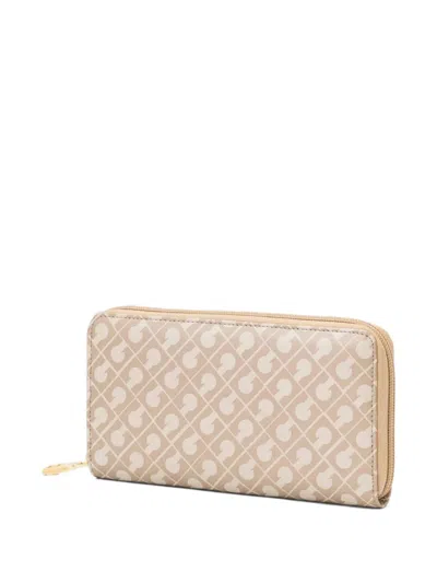 Gherardini Patterned Zip-up Wallet In Neutral
