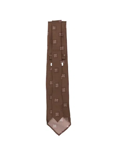 Lardini Flower-pattern Tie In Brown