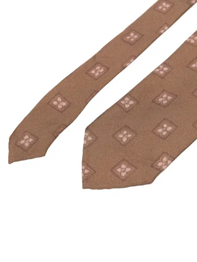 Lardini Flower-pattern Tie In Brown