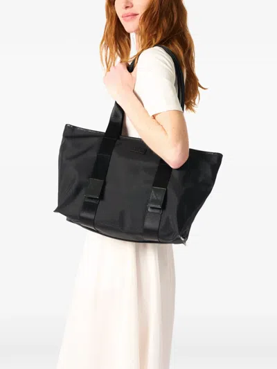 Lancel Medium Mistral Rollable Zip Tote Bag In Black