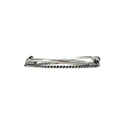 Ann Demeulemeester Vokko Bangle With Chain In Silver