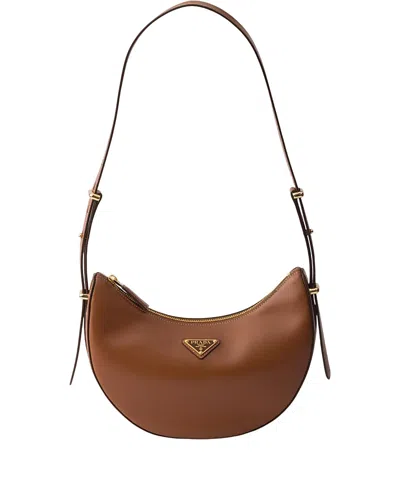 Prada Cognac Arqu Small Shoulder Bag In Brown