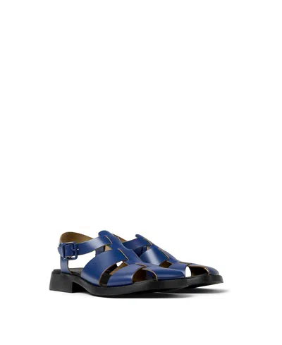 Camper Dana Buckled Leather Sandals In Blue