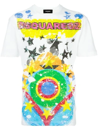 Dsquared2 Rainbow Logo T-shirt In 100