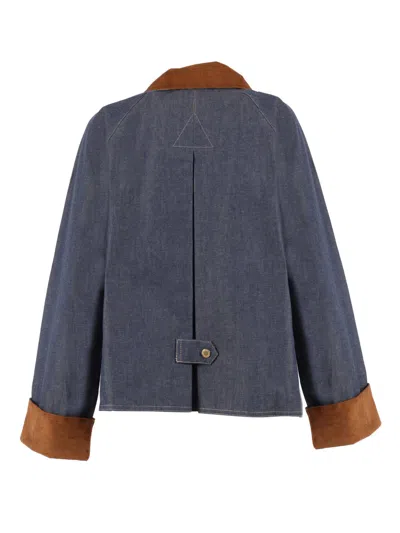 Barbour Freckleton Denim Jacket Dress Contrast Collar Cuffs In Blue