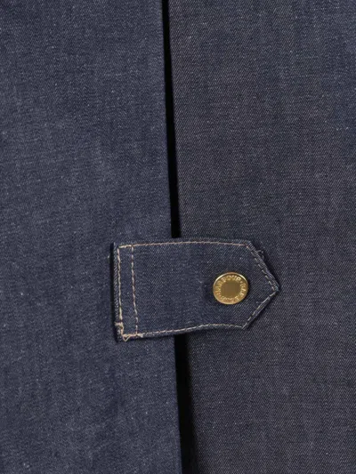 Barbour Freckleton Denim Jacket Dress Contrast Collar Cuffs In Blue