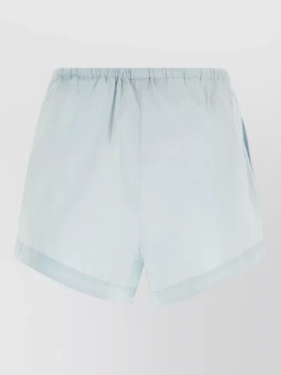 Rotate Birger Christensen Poplin Shorts Featuring Practical Side Pockets In Blue
