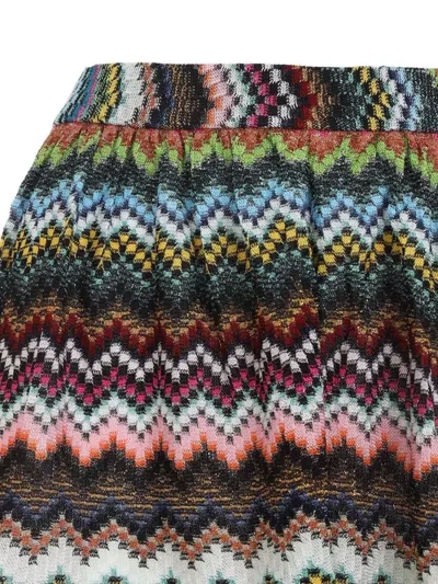 Missoni Textured Zigzag Shorts Elastic Waistband In Multi