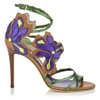 JIMMY CHOO LOLITA 100 Canyon Mix Mirror Leather and Vaccetta Sandals