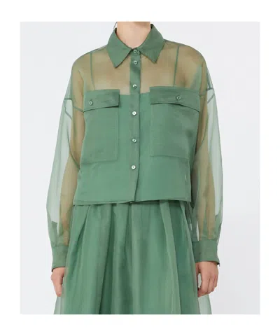 Weekend Max Mara Pocket Shirt In Green