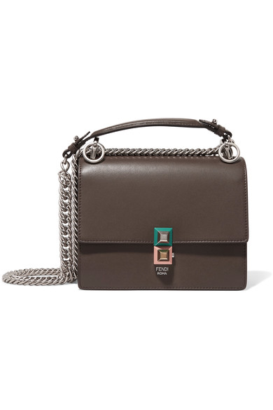 fendi kan i mini leather shoulder bag