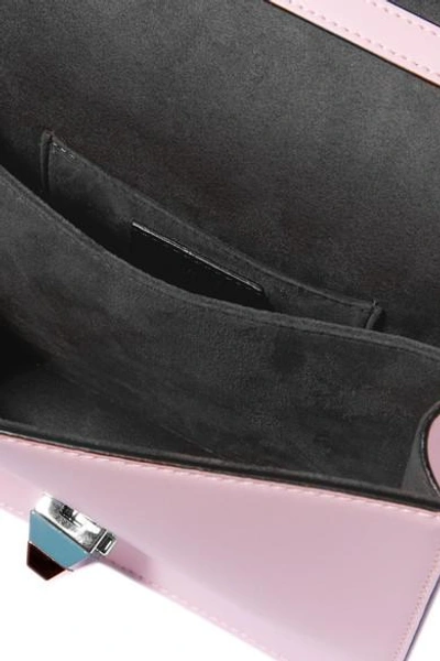Shop Fendi Kan I Leather Mini Shoulder Bag