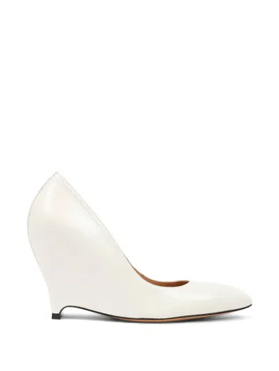 Maison Margiela Womens White H55 Pointed-toe Leather Courts Eur 40 / 7 Uk In Animal Print