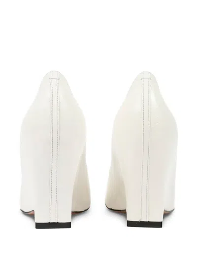 Maison Margiela Womens White H55 Pointed-toe Leather Courts Eur 40 / 7 Uk In Animal Print
