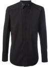 Givenchy Single-cuff Collar-tipped Cotton Shirt In Black