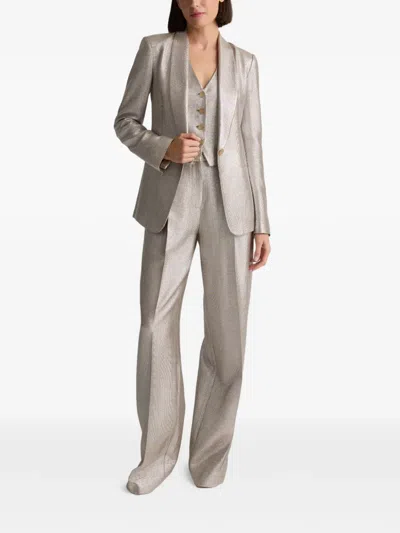 St John Lame Suiting Blazer In White