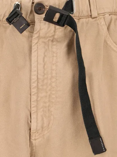 White Sand Drawstring Trousers In Neutral