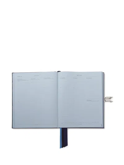 Smythson Slide Weekly Vertical Diary In Blue
