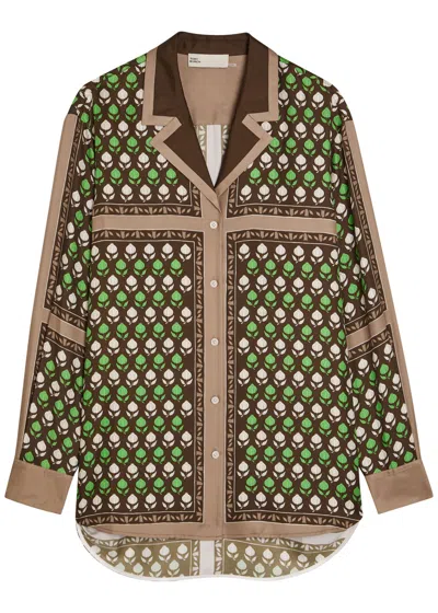 Tory Burch Printed Silk Shirt In Multi