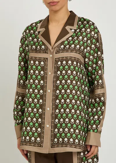 Tory Burch Printed Silk Shirt In Multi