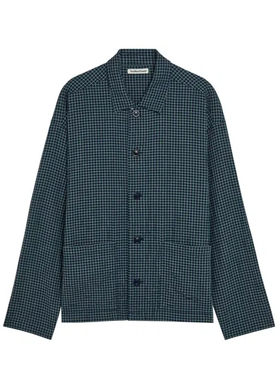 Ymc You Must Create Checked Patch-pocket Overshirt In Blue