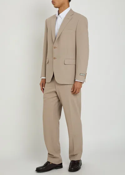 Canali Flap-pocket Wool Suit In Brown