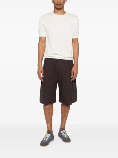 Scaglione Argyle Pattern T-shirt In White