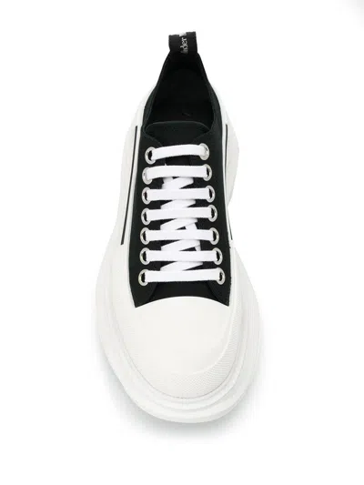 Alexander Mcqueen Black Canvas Tread Slick Sneakers In Multi